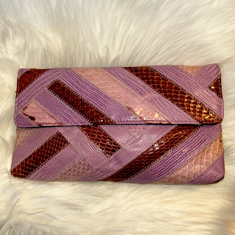 🛼Vintage🛼David Mehler for DAME🛼Snakeskin🛼Clutch/Shoulder Purse🛼 - Picture 6 of 8
